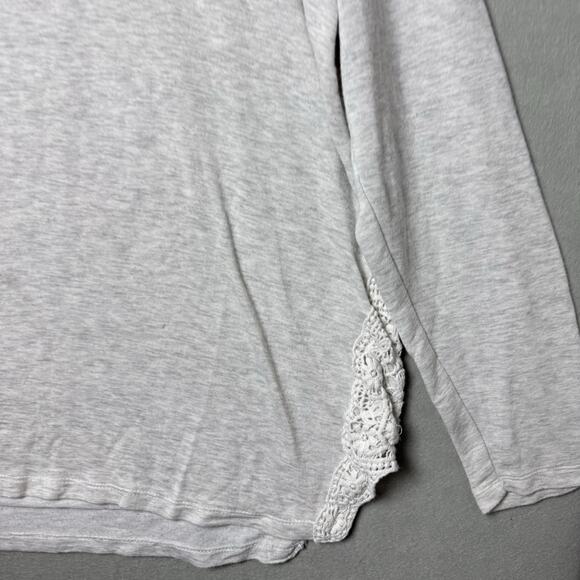 Christopher & Banks Sweater Ivory Pullover Ribbed Side Lace Detail Women’s L - Picture 3 of 12